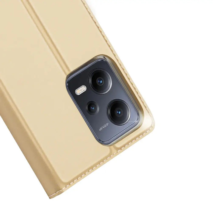 Dux Ducis Skin Pro Case For Xiaomi Redmi Note 12 5G / Poco X5 5G Flip Cover Card Wallet Stand Gold - Cell phone cases