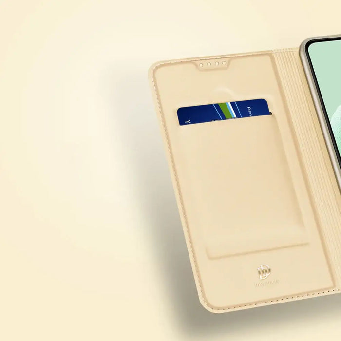 Dux Ducis Skin Pro Case For Xiaomi Redmi Note 12 Pro / Poco X5 Pro 5G Cover Flip Card Wallet Stand Gold - Cell phone