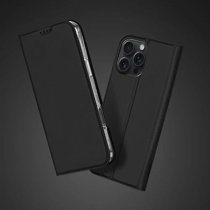 Dux Ducis Skin Pro iPhone 16 Pro Case with Flip and Card Slot - Black - Cell phone cases and covers<<<HurtelXML