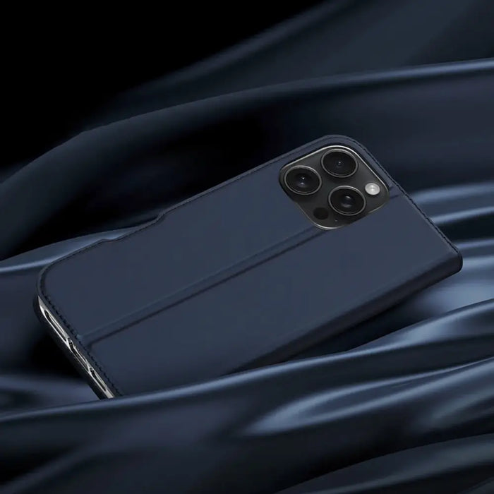 Dux Ducis Skin Pro iPhone 16 Pro Case with Flip and Card Slot - Blue - Cell phone cases and covers<<<HurtelXML