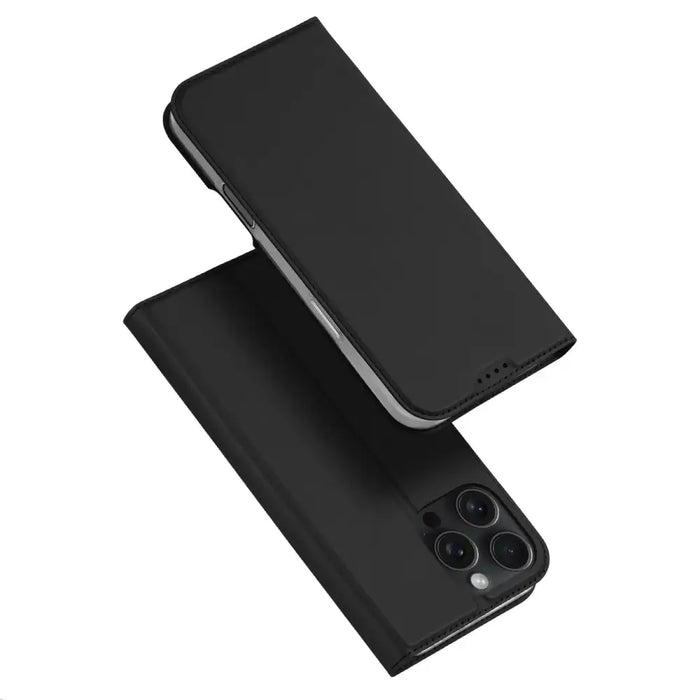 Dux Ducis Skin Pro iPhone 16 Pro Max Case with Flip and Card Slot - Black - Cell phone cases and covers<<<HurtelXML