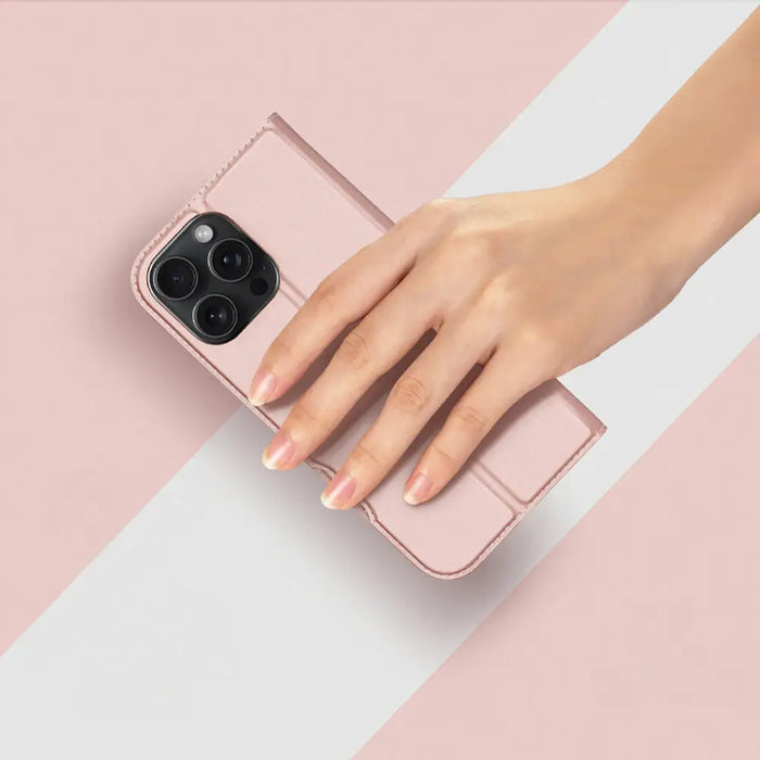 Dux Ducis Skin Pro iPhone 16 Pro Max Case with Flip and Card Slot - Pink - Cell phone cases and covers<<<HurtelXML