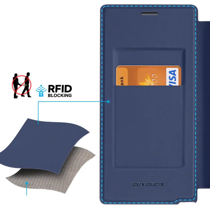 Dux Ducis Skin X Pro case for Samsung S24 Ultra with magnetic ring and flap - blue - Cell phone cases