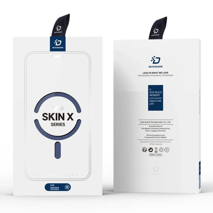 Dux Ducis Skin X Pro case for Samsung S24 Ultra with magnetic ring and flap - blue - Cell phone cases