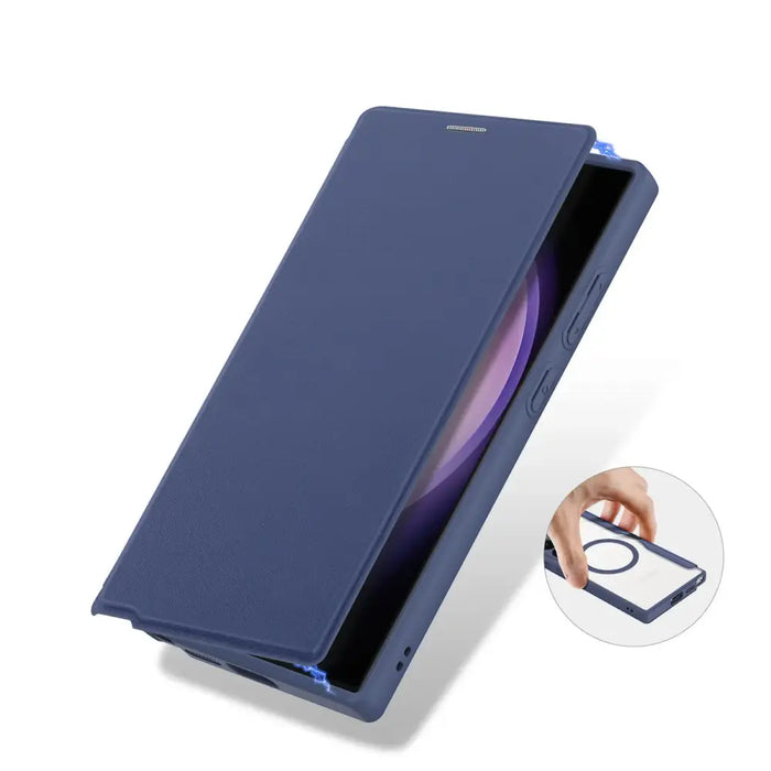 Dux Ducis Skin X Pro case for Samsung S24 Ultra with magnetic ring and flap - blue - Cell phone cases