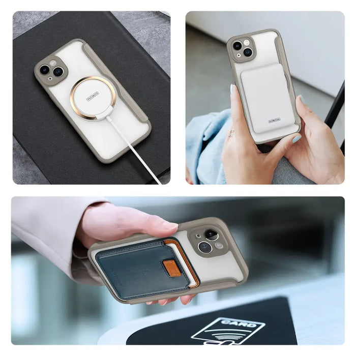 Dux Ducis Skin X Pro case iPhone 14 Plus MagSafe magnetic flip case beige - Cell phone cases and covers<<<HurtelXML
