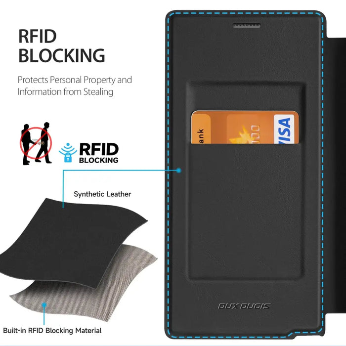 Dux Ducis Skin X Pro case with flap and magnetic ring for Samsung S24 Ultra - black - Cell phone cases