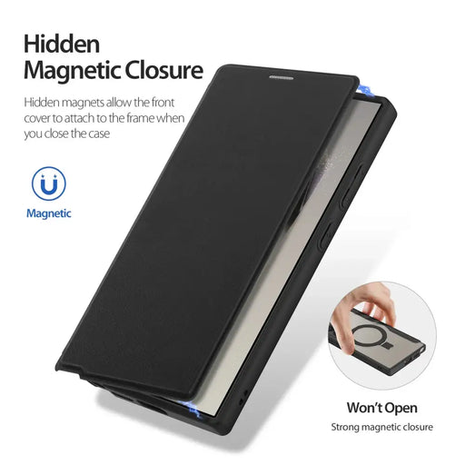 Dux Ducis Skin X Pro case with flap and magnetic ring for Samsung S24 Ultra - black - Cell phone cases