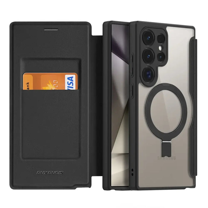 Dux Ducis Skin X Pro case with flap and magnetic ring for Samsung S24 Ultra - black - Cell phone cases