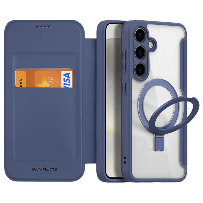 Dux Ducis Skin X Pro case with magnetic ring / stand for Samsung S24 - blue - Cell phone cases and covers<<<HurtelXML