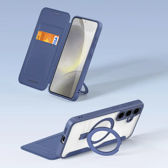 Dux Ducis Skin X Pro case with magnetic ring / stand for Samsung S24 - blue - Cell phone cases and covers<<<HurtelXML