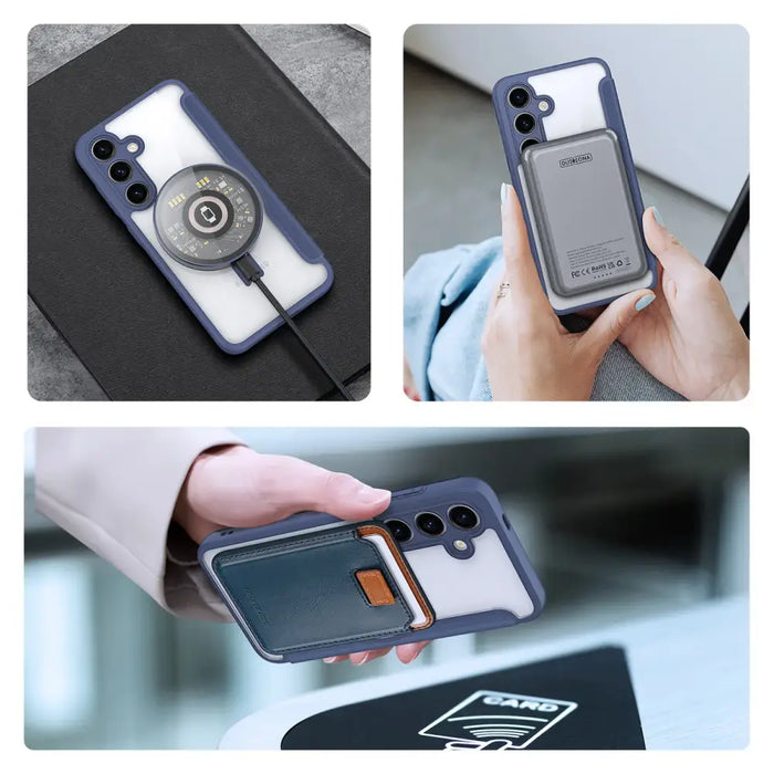 Dux Ducis Skin X Pro case with magnetic ring / stand for Samsung S24 - blue - Cell phone cases and covers<<<HurtelXML