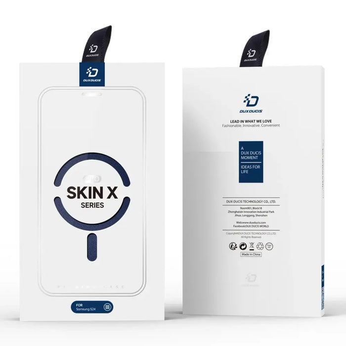 Dux Ducis Skin X Pro case with magnetic ring / stand for Samsung S24 - blue - Cell phone cases and covers<<<HurtelXML