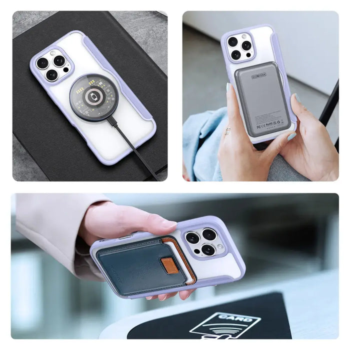 Dux Ducis Skin X Pro iPhone 16 Pro Case with MagSafe and Flip Cover - Purple - Cell phone cases and covers<<<HurtelXML