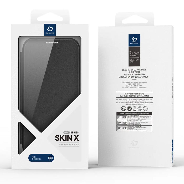Dux Ducis Skin X Pro iPhone 16 Case with MagSafe and Flip Cover - Black - Cell phone cases and covers<<<HurtelXML