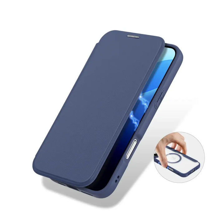 Dux Ducis Skin X Pro iPhone 16 Pro Case with MagSafe and Flip Cover - Blue - Cell phone cases and covers<<<HurtelXML