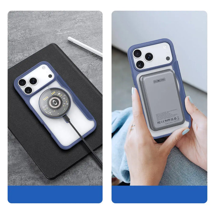 Dux Ducis Skin X Pro iPhone 17 Pro Case with Wallet MagSafe Compatible - Blue - Cell phone cases and covers<<<HurtelXML