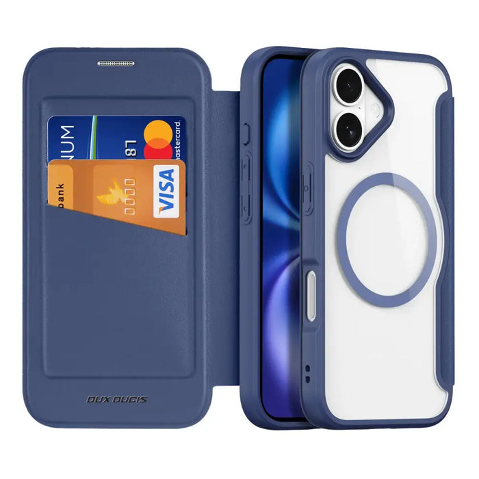 Dux Ducis Skin X Pro iPhone 17 Case with Wallet MagSafe Compatible - Blue - Cell phone cases and covers<<<HurtelXML