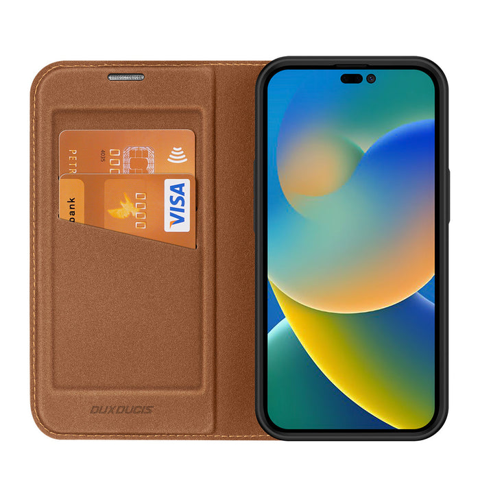Dux Ducis Skin X2 case for iPhone 14 Pro Max case with magnetic flap brown - Cell phone cases and covers<<<HurtelXML