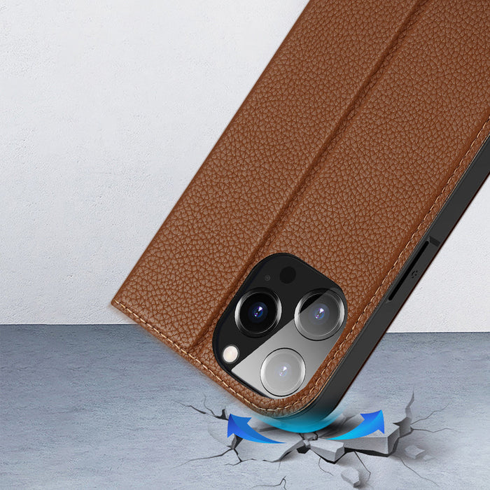 Dux Ducis Skin X2 case for iPhone 14 Pro Max case with magnetic flap brown - Cell phone cases and covers<<<HurtelXML