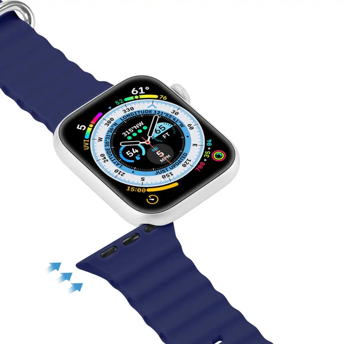 Dux Ducis Strap Watch Strap 9 / 8 / 7 / 6 / 5 / 4 / 3 / 2 / SE (41 / 40 / 38mm) Silicone Band Bracelet Navy Blue