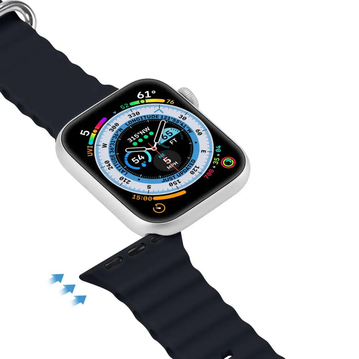 Dux Ducis Strap Watch Strap 9 / 8 / 7 / 6 / 5 / 4 / 3 / 2 / SE (41 / 40 / 38mm) Silicone Band Bracelet Gray (OceanWave