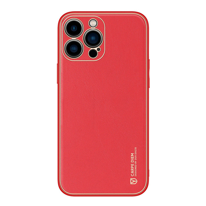 Dux Ducis Yolo elegant case made of soft TPU and PU leather for iPhone 13 Pro Max red - Cell phone cases