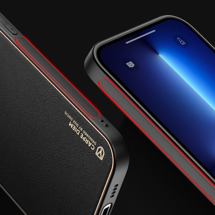 Dux Ducis Yolo elegant case made of soft TPU and PU leather for iPhone 13 Pro red - Cell phone cases