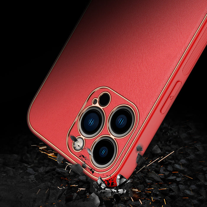 Dux Ducis Yolo elegant case made of soft TPU and PU leather for iPhone 13 Pro Max red - Cell phone cases