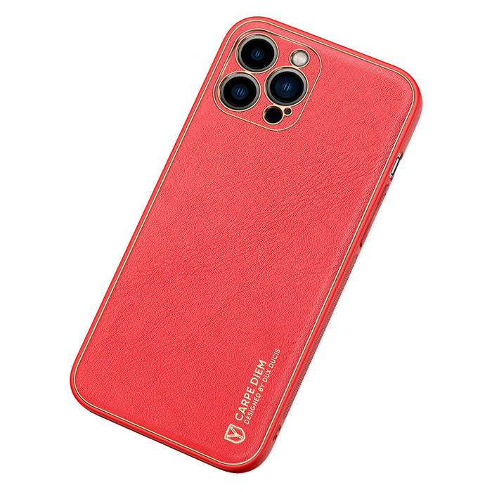 Dux Ducis Yolo elegant case made of soft TPU and PU leather for iPhone 13 Pro Max red - Cell phone cases