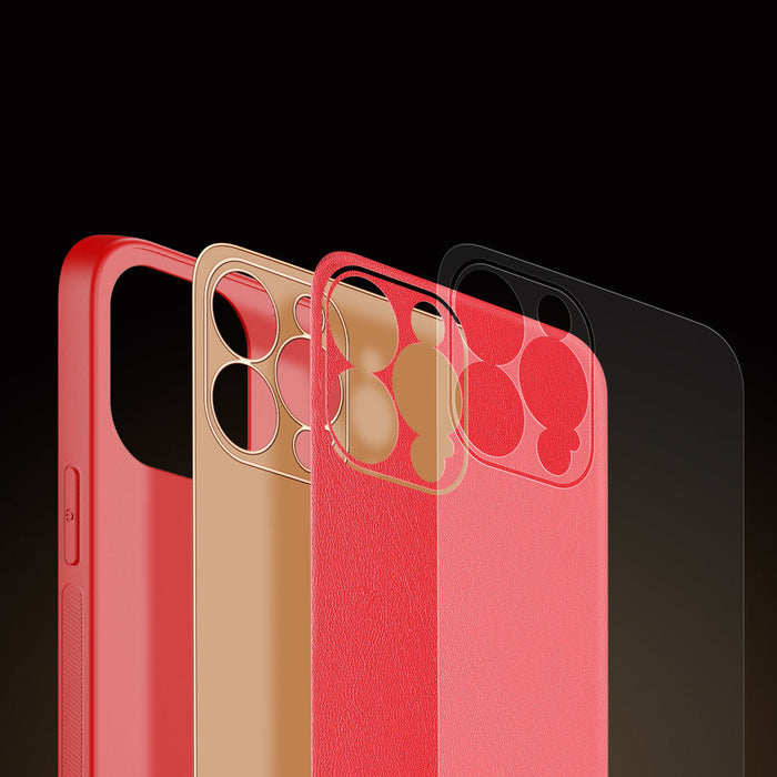 Dux Ducis Yolo elegant case made of soft TPU and PU leather for iPhone 13 Pro red - Cell phone cases