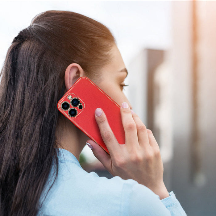 Dux Ducis Yolo elegant case made of soft TPU and PU leather for iPhone 13 Pro red - Cell phone cases