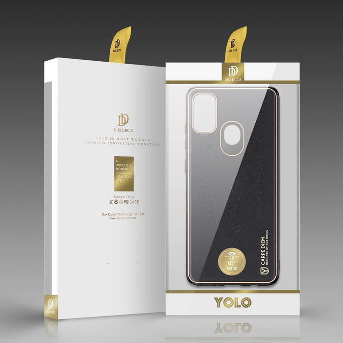 Dux Ducis Yolo elegant case made of soft TPU and PU leather for Samsung Galaxy M30s black - Cell phone cases