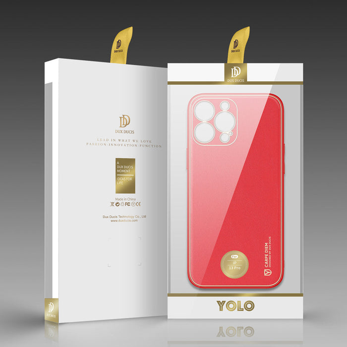 Dux Ducis Yolo elegant case made of soft TPU and PU leather for iPhone 13 Pro red - Cell phone cases