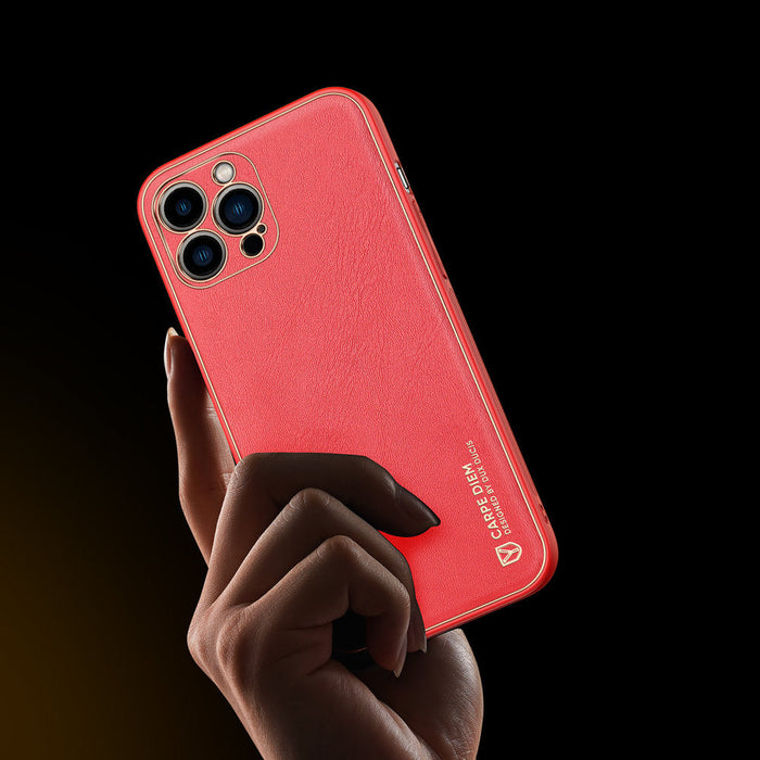 Dux Ducis Yolo elegant case made of soft TPU and PU leather for iPhone 13 Pro red - Cell phone cases