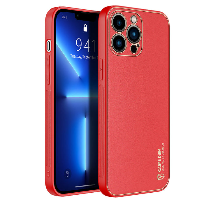 Dux Ducis Yolo elegant case made of soft TPU and PU leather for iPhone 13 Pro Max red - Cell phone cases