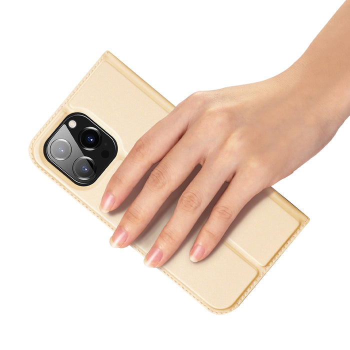 Dux Ducis Skin Pro Holster Flip Cover for iPhone 14 Pro Max gold