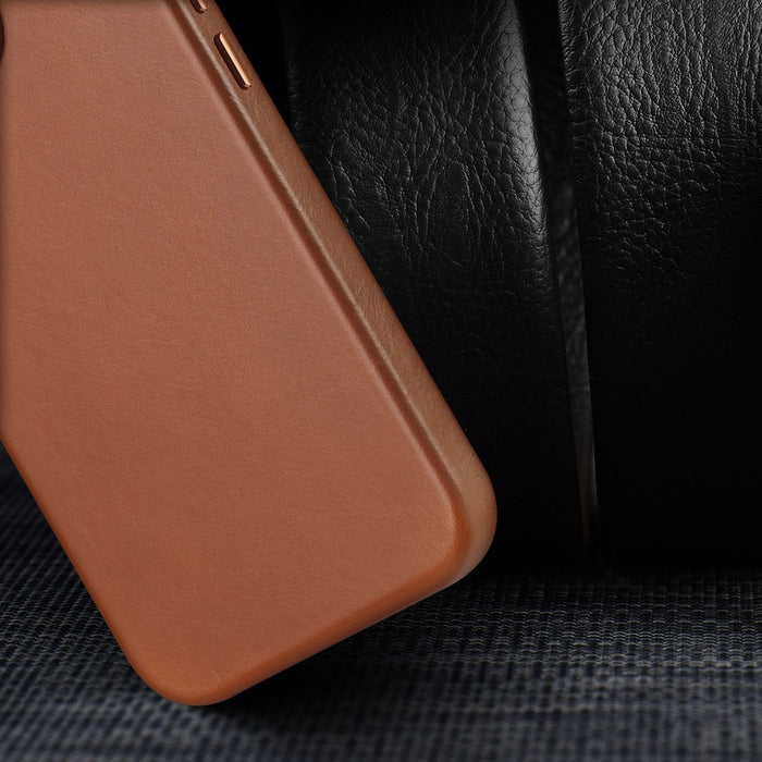 Dux Ducis Naples iPhone 14 Plus Magnetic Leather Case MagSafe Brown