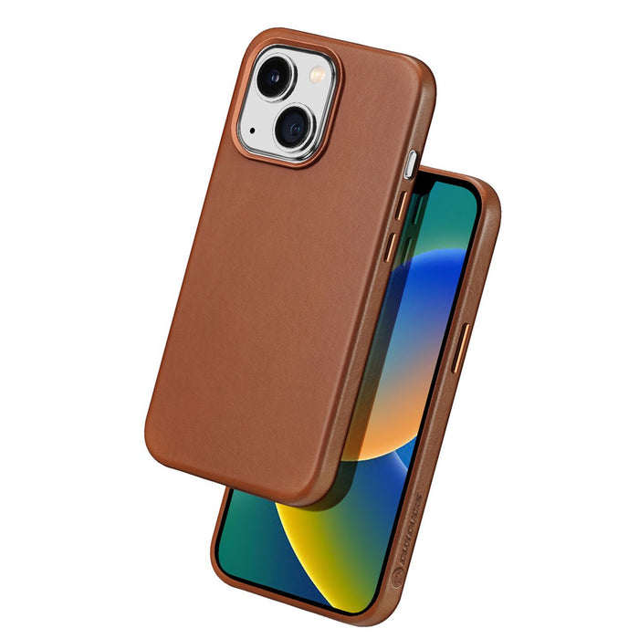Dux Ducis Naples iPhone 14 Plus Magnetic Leather Case MagSafe Brown