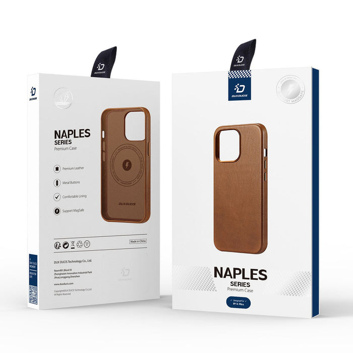 Dux Ducis Naples iPhone 14 Plus Magnetic Leather Case MagSafe Brown
