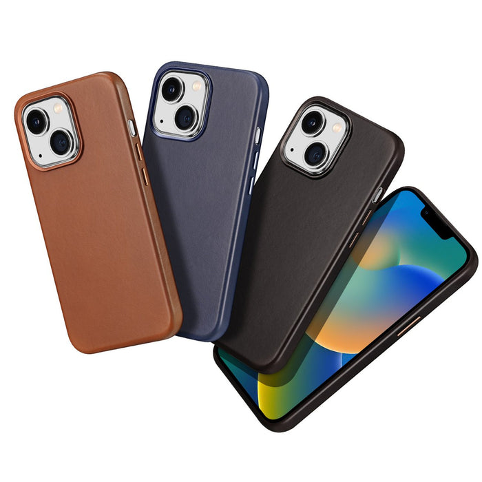 Dux Ducis Naples iPhone 14 Plus Magnetic Leather Case MagSafe Brown