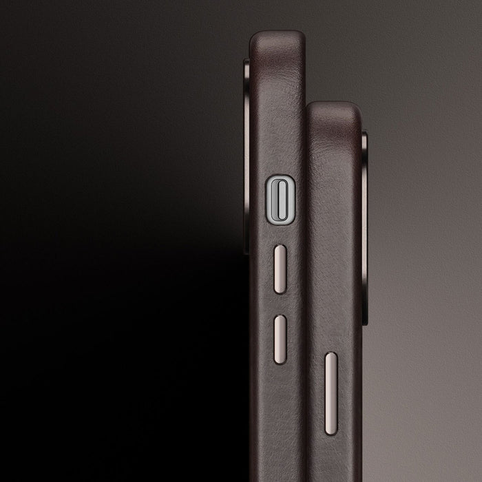Dux Ducis Naples Case for iPhone 14 Plus Leather Cover (MagSafe Compatible) Dark Brown