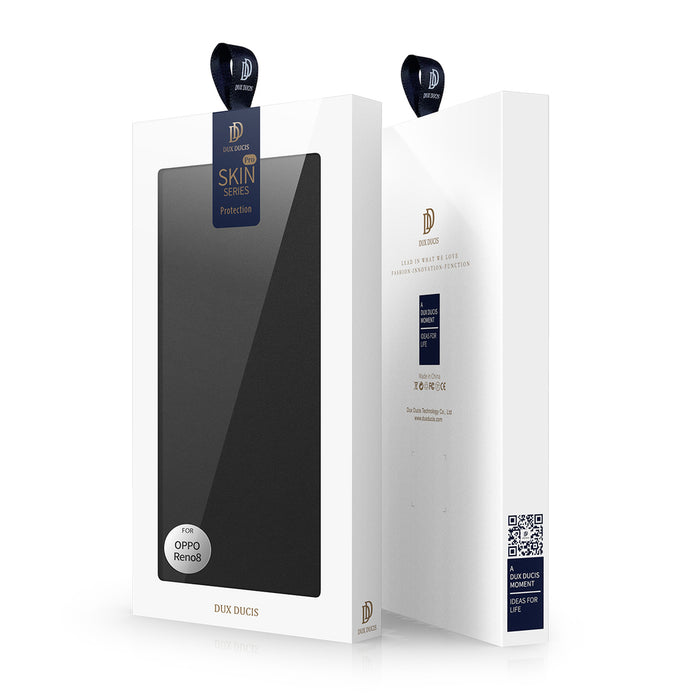 Dux Ducis Skin Pro case for Oppo Reno 8 flip cover card wallet stand black