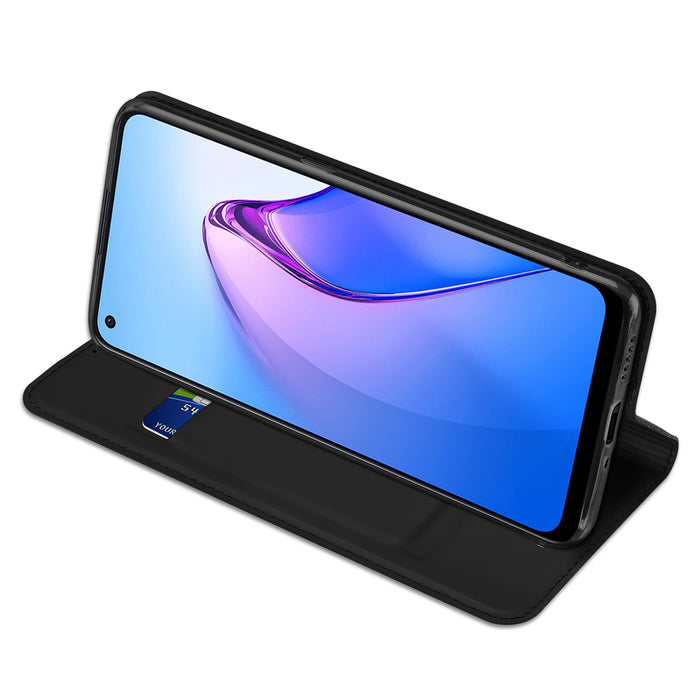 Dux Ducis Skin Pro case for Oppo Reno 8 flip cover card wallet stand black