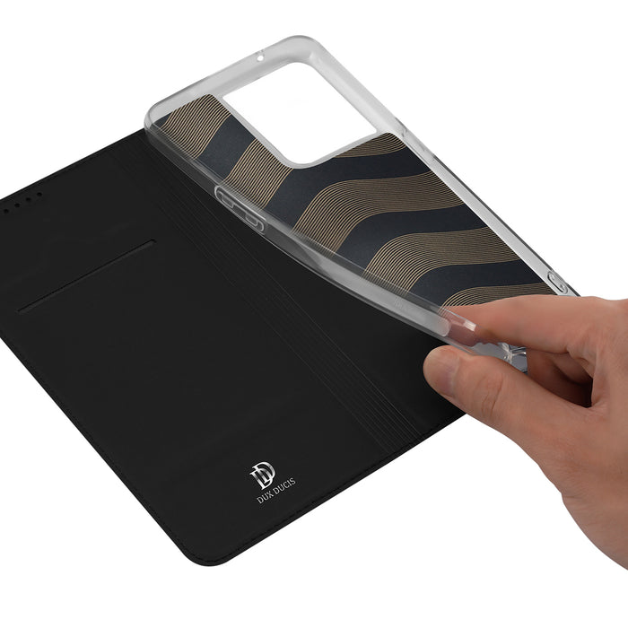 Dux Ducis Skin Pro case for Oppo Reno 8 flip cover card wallet stand black