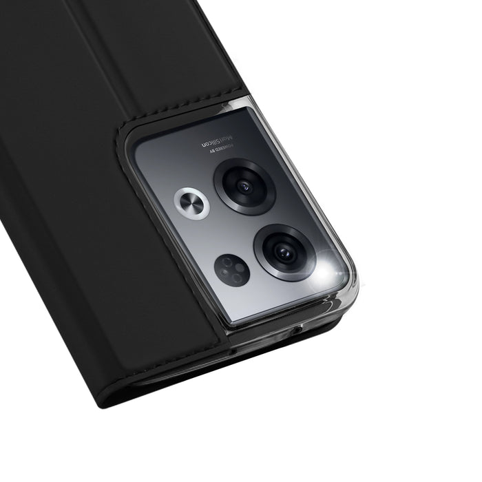 Dux Ducis Skin Pro case for Oppo Reno 8 Pro flip cover card wallet stand black