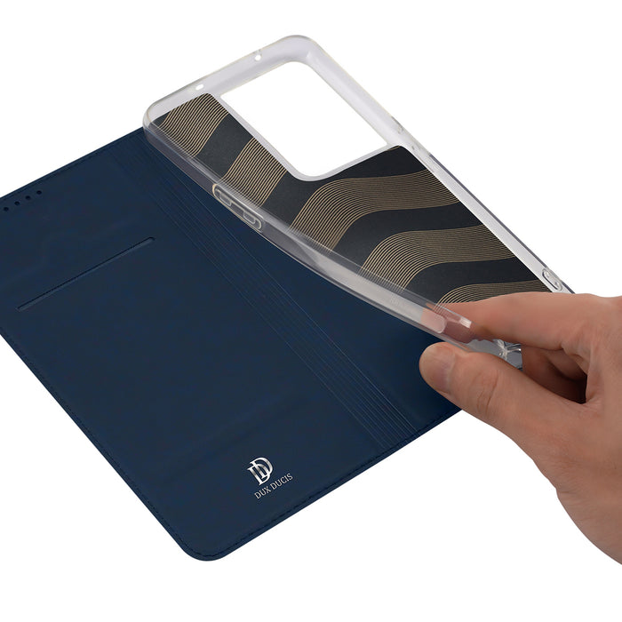 Dux Ducis Skin Pro case for Oppo Reno 8 Pro flip cover card wallet stand blue