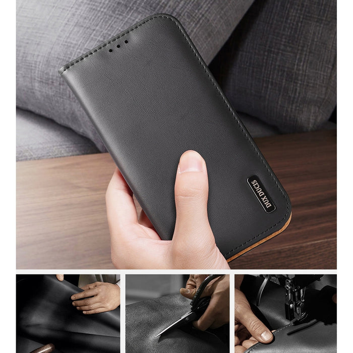 Dux Ducis Hivo Leather Flip Cover Genuine Leather Wallet for Cards and Documents iPhone 14 Pro Max Brown