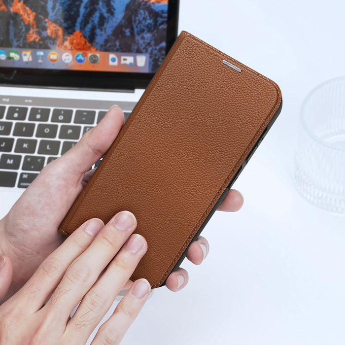 Dux Ducis Skin X2 case Samsung Galaxy S23+ flip case wallet stand brown