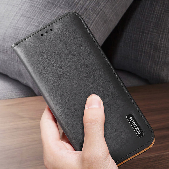 Dux Ducis Hivo case Samsung Galaxy S23+ flip cover wallet stand RFID blocking brown